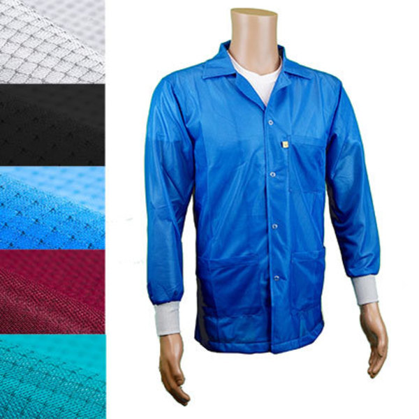 Transforming Technologies ESD Jacket, 3/4ths Length, Lapel Collar, Knit Cuff, 5X-Large, Teal JKC9029TL